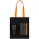 Набор Velours Bag: ежедневник недатированный, холщовая сумка, стакан, ручка шариковая, черный / оранжевый - фото № 2