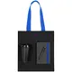 Набор Velours Bag: ежедневник недатированный, холщовая сумка, стакан, ручка шариковая, черный / синий - фото № 2