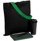 Набор Velours Bag: ежедневник недатированный, холщовая сумка, стакан, ручка шариковая, черный / зеленый - фото № 1