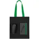 Набор Velours Bag: ежедневник недатированный, холщовая сумка, стакан, ручка шариковая, черный / зеленый - фото № 2