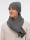 Набор вязаный Laconi: шарф и шапка, темно-серый - фото № 6