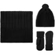 Набор вязаный Teplo Knit Beat: шарф, варежки, шапка, черный - фото № 3