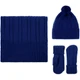 Набор вязаный Teplo Knit Beat: шарф, варежки, шапка, темно-синий - фото № 3