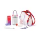 Набор Welcome Pack Bag-Changer в сумке-шопере: планер, подставка для ноутбука, бутылка для воды, ручка, брелок, шнурок, визитница, карточки-статусы, крючок для сумок, красный / сиреневый - фото № 1