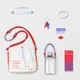 Набор Welcome Pack Bag-Changer в сумке-шопере: планер, подставка для ноутбука, бутылка для воды, ручка, брелок, шнурок, визитница, карточки-статусы, крючок для сумок, красный / сиреневый - фото № 3