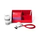 Набор Welcome Pack Box-Changer в кубе-органайзере: внешний аккумулятор, стакан, ланьярд, ручка-антистресс, планер, ярко-оранжевый / сиреневый - фото № 1