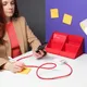 Набор Welcome Pack Box-Changer в кубе-органайзере: внешний аккумулятор, стакан, ланьярд, ручка-антистресс, планер, ярко-оранжевый / сиреневый - фото № 3