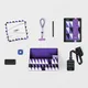 Набор Welcome Pack Office Box в органайзере: блокнот, ручка с вечным карандашом, держатель для проводов, антистресс, чехол для мелочей, бейдж, шнурок, салфетка, фиолетовый / черный - фото № 4