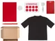 Набор Welcome Pack Simple Kit: футболка, блокнот, ручка, картхолдер, ретрактор, держатель для телефона, стикерпак, черный / красный - фото № 2