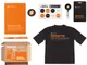 Набор Welcome Pack Simple Kit: футболка, блокнот, ручка, картхолдер, ретрактор, держатель для телефона, стикерпак, черный / оранжевый - фото № 1