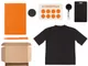 Набор Welcome Pack Simple Kit: футболка, блокнот, ручка, картхолдер, ретрактор, держатель для телефона, стикерпак, черный / оранжевый - фото № 2