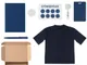 Набор Welcome Pack Simple Kit: футболка, блокнот, ручка, картхолдер, ретрактор, держатель для телефона, стикерпак, черный / синий - фото № 2