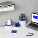 Набор Welcome Pack Welcome Tube в тубусе: набор для чистки гаджетов, носки, вечный карандаш, подставка для телефона, чехол для пропуска, брелок, to-do листы, белый / синий - фото № 6