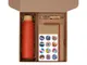 Набор Wooden: бутылка, блокнот, ручка, подставка для телефона, бежевый / красный - фото № 2