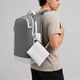Органайзер для мелочей стеганый на молнии Superbag Bubble с креплением на кольцо-карабин, белый - фото № 5