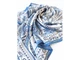 Платок Русские в моде «Белое море. Мезень», голубой / белый - фото № 2