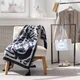 Плед полушерстяной Knit Drop «Ушки на опушке», синий / белый - фото № 11