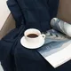 Плед вязаный Cella Soft, 160х90 см, синий - фото № 6
