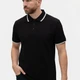 Рубашка поло мужская с окантовкой Stan 04T, 185 гр/м2, черная - фото № 4