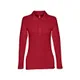 Рубашка поло женская с длинным рукавом TH Clothes Bern Women 210, бордовая - фото № 1