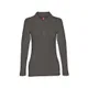 Рубашка поло женская с длинным рукавом TH Clothes Bern Women 210, темно-серая  - фото № 2