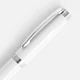 Ручка шариковая металлическая Letra Chrome, глянцевая, белая - фото № 3