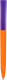 Ручка шариковая пластиковая Zeta Soft Mix, оранжевая / фиолетовая - фото № 2