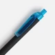 Ручка шариковая Prodir QS01 PRT-P Soft Touch, черная / голубая - фото № 4