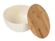 Салатник из натуральных волокон с бамбуковой крышкой Bowl, бежевый - фото № 2