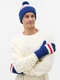 Шапка вязаная Teplo Winwear, темно-синяя / красная - фото № 8