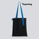 Шоппер Superbag Black, черный / голубой - фото № 1