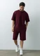 Шорты из футера Stan 98, 260 гр/м2, бордовые - фото № 5