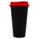 Стакан с крышкой Color Cap Black, 450 мл, черный / красный - фото № 1