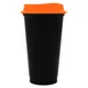 Стакан с крышкой Color Cap Black, 450 мл, черный / оранжевый - фото № 1