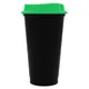 Стакан с крышкой Color Cap Black, 450 мл, черный / зеленый - фото № 1