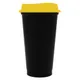 Стакан с крышкой Color Cap Black, 450 мл, черный / желтый - фото № 1