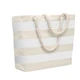 Сумка пляжная из хлопка Heaven Stripe, 220 гр/м2, белая / бежевая - фото № 1