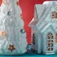 Свеча Christmas Twinkle в виде домика, белая / серебристая - фото № 3