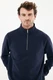 Свитшот на молнии Iqoniq Elgon из переработанного хлопка, 300 г/м², темно-синий - фото № 15