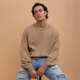 Свитшот вязаный оверсайз Knit Drop, песочный - фото № 7