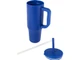Термокружка герметичная с силиконовой трубочкой Brady, переработанная сталь, 900 мл, синяя - фото № 3