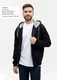 Толстовка мужская с капюшоном на молнии Stan 17, 280 гр/м2, черная - фото № 2