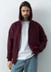 Толстовка с капюшоном футер без начеса Stan Oversize Zip, 240 гр/м2, бордовая - фото № 9