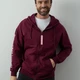 Толстовка с капюшоном футер без начеса Stan Oversize Zip, 240 гр/м2, бордовая - фото № 21