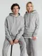 Толстовка с капюшоном унисекс B&C Hoodie, серый меланж - фото № 16