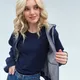 Толстовка женская с капюшоном на молнии Stan 19, 320 гр/м2, темно-синяя / серая - фото № 5