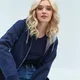 Толстовка женская с капюшоном на молнии Stan 19, 320 гр/м2, темно-синяя / серая - фото № 6