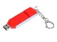 USB-флешка промо на 32 Гб с прямоугольной формы с выдвижным механизмом, красный - фото № 2