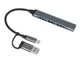 USB-хаб с коннектором Evolt Link 2 в 1, серый - фото № 1