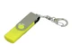USB-флешка на 16 Гб с поворотным механизмом и дополнительным разъемом Micro USB, серый/желтый - фото № 1